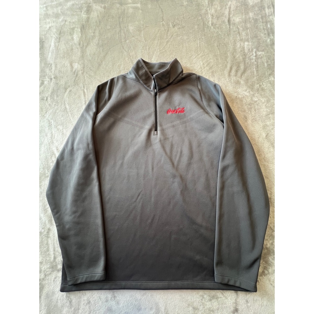 Nike Golf Pullover Mens XL Gray Coca-Cola Dri-FIT 1/4 Zip